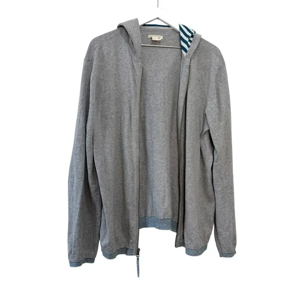 Carbon2Cobalt Gray Full Zip Hoodie 100% Cotton Sweatshirt Size Large - Picture 2 of 9